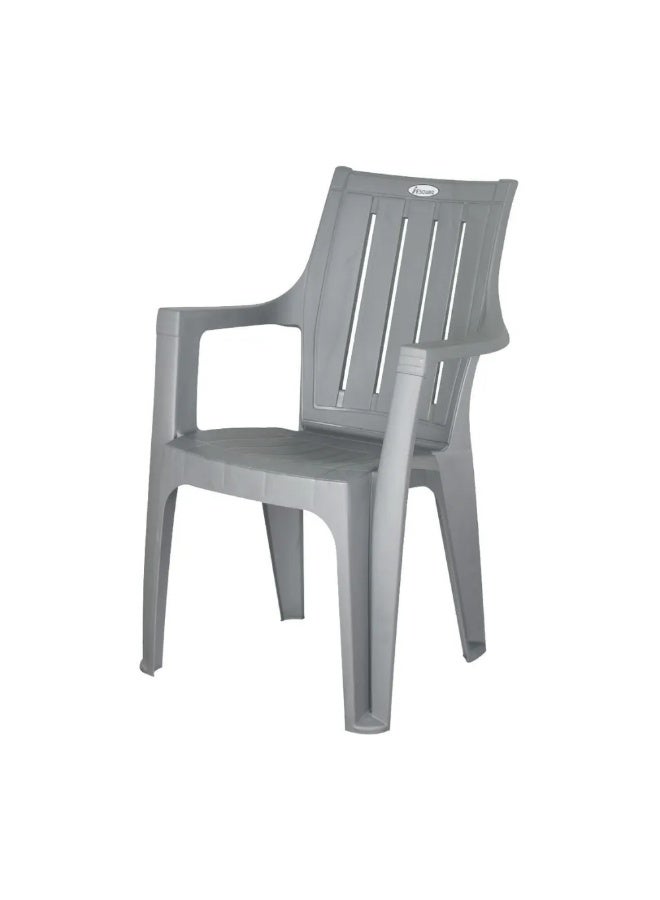 Day To Day كرسي بلاستيكي قوي قابل للتكديس مع ظهر ومسند ذراع - رمادي - Image 1