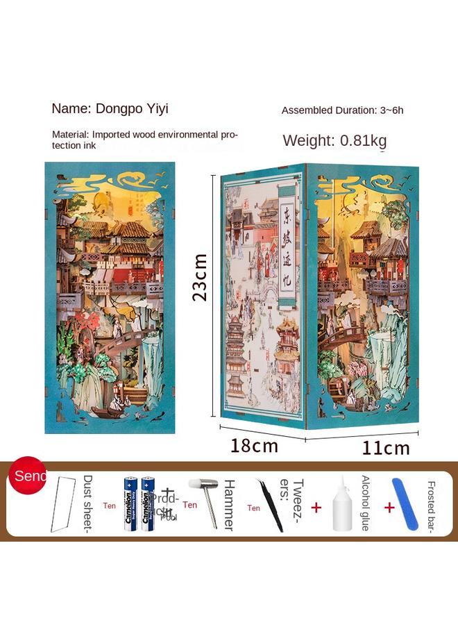 Bluejw Magic Pharmacist DIY Wooden 3D Handmade Assembled Book Stand Model Building Toy Gift - Image 1