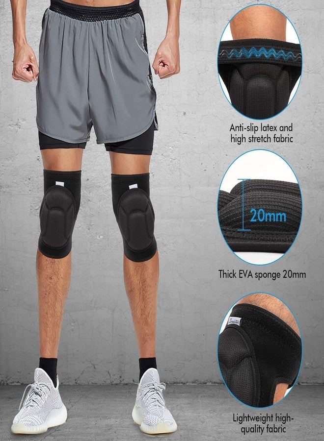 VENIVA Knee Brace Compression Sleeve for Knee Pain Knee Protectors Cushion with Thick EVA Foam Padding for Men and Women Gardening Knee Pad for Fitness Breathable Volleyball Adjustable Outdoor, 1 pair - Image 3