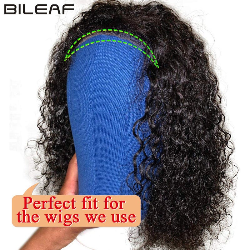 Bileaf 24 Inch Poly Canvas Block Wig Mannequin Head Set with Stand - Pink Styling Manikin Head Display with Mount Holes - Image 5
