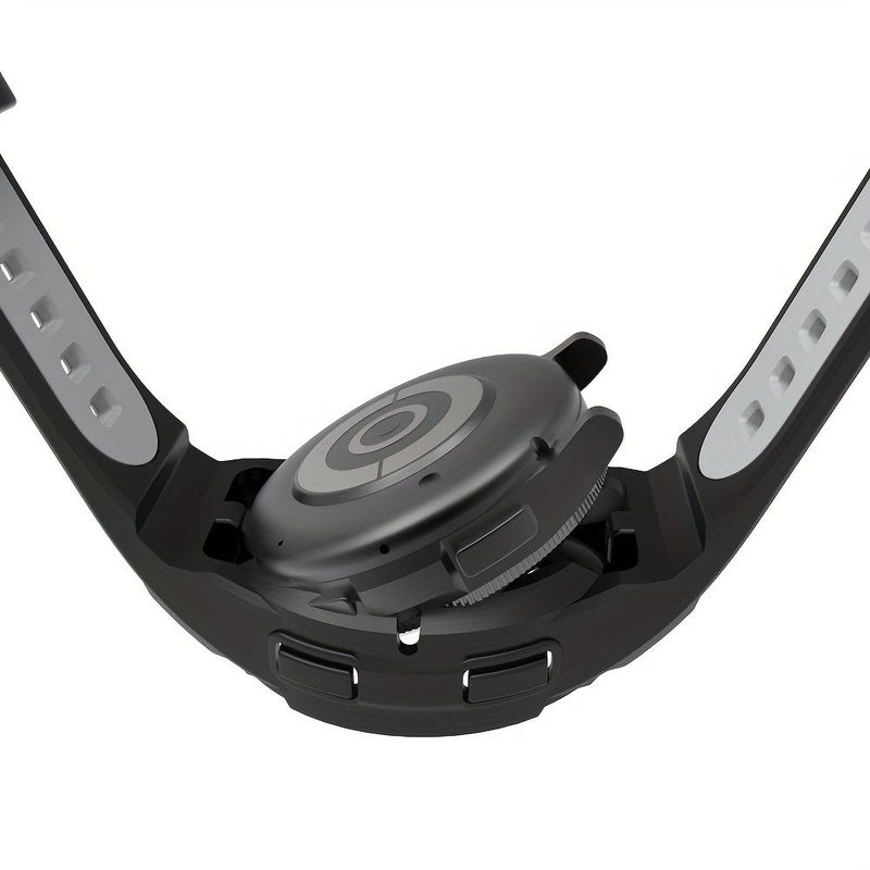 حافظة متوافقة مع سوار لساعة Samsung Galaxy Watch 6 5 4 فائقة النحافة 2 في 1 غطاء لساعة Galaxy 40 مم بلون أزرق فاتح وأبيض - Image 4