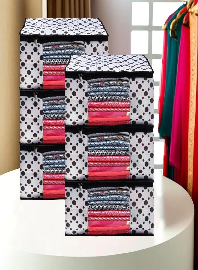 Shaping Fabric Garment Cover Non-Woven 90 GSM with Transparent Window & Double Metal Zipper - Pack of 6 | Dustproof Clothes Storage Bag for Sarees, Suits, Jackets, Shirts SCXLRL1582493517524148525307 - Image 1