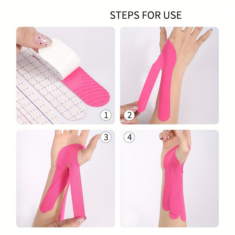 Beige 4pcs Wrist Support Bandages Breathable Elastic for Gym Training - Image 1