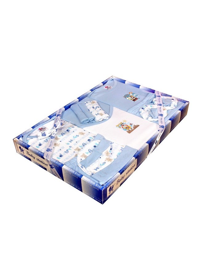 Baby Station Cotton Gift Set For New Born Unisex- 13 Pieces (Blue)  - Image 3