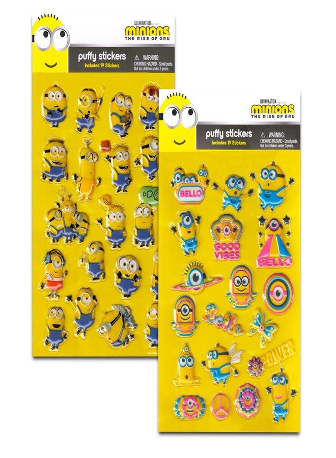 Minions Sticker Pack for Boys & Girls Bundle - 114 Puffy Stickers for Kids Birthday Party Decorations Goodie Bags | Despicable Me Minions Birthday Party Favors - Image 2
