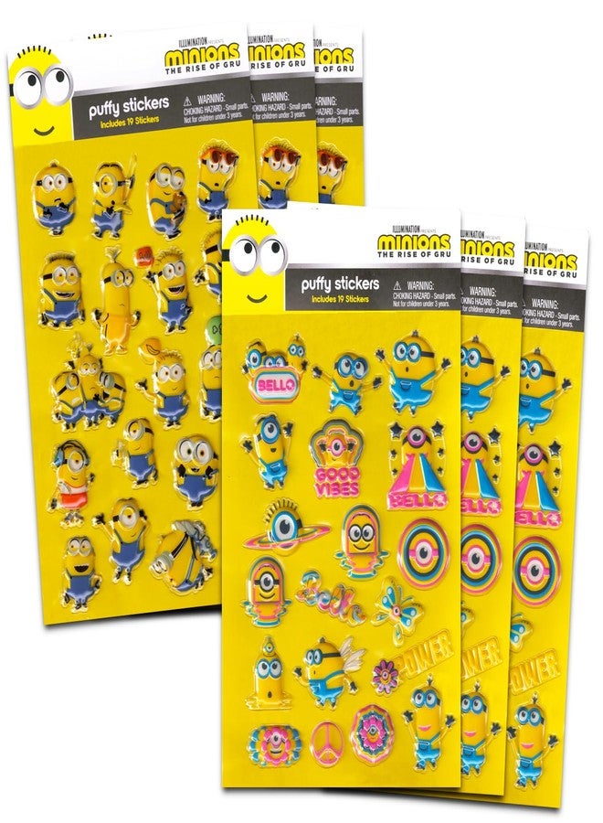 Minions Sticker Pack for Boys & Girls Bundle - 114 Puffy Stickers for Kids Birthday Party Decorations Goodie Bags | Despicable Me Minions Birthday Party Favors - Image 1