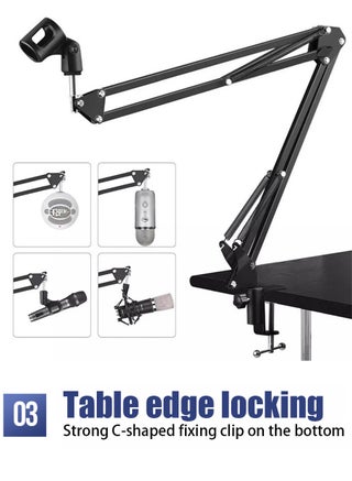 Adjustable Metal Microphone Stand | Professional Tabletop and Hanging Microphone Stand (Mic Not Included) – Ideal for Streaming, Singing, and Podcasting with a Gaming Microphone Stand - view 5