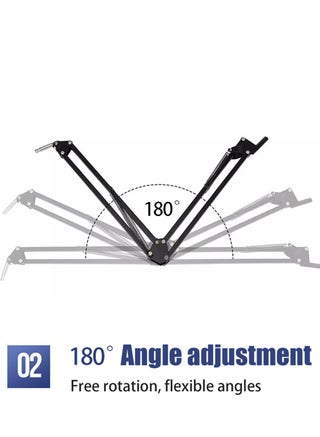 Adjustable Metal Microphone Stand | Professional Tabletop and Hanging Microphone Stand (Mic Not Included) – Ideal for Streaming, Singing, and Podcasting with a Gaming Microphone Stand - view 4
