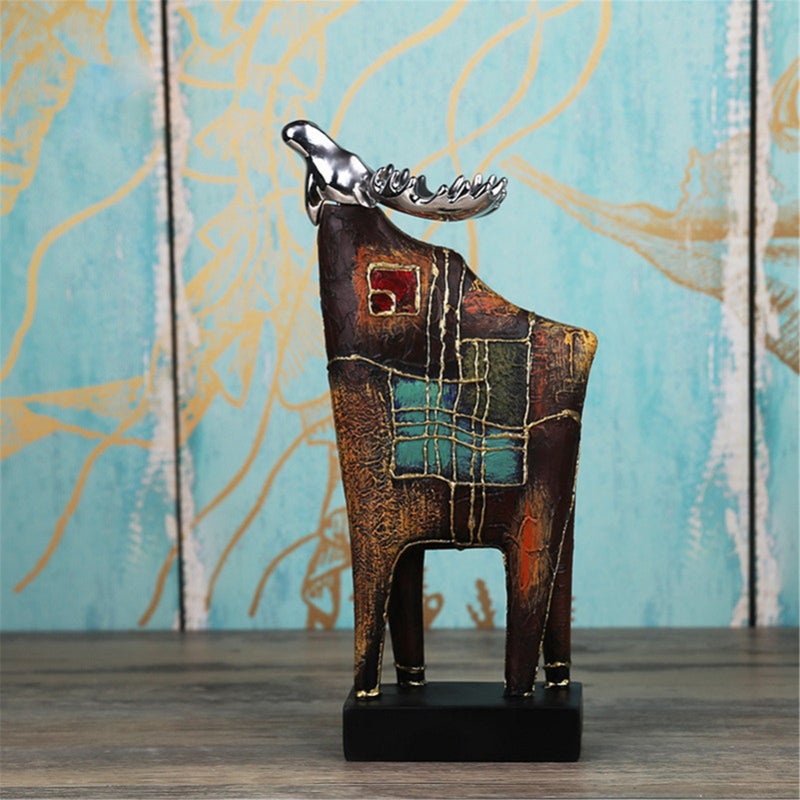 Elk Looking Up at the Stars Resin Sculpture - Elegant European Romantic Artwork for Home Decor, Unique Gift for Thanksgiving, Graduation, and Special Occasions - Image 4
