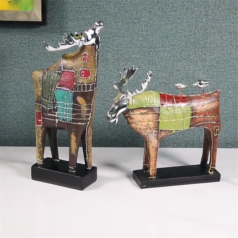 Elk Looking Up at the Stars Resin Sculpture - Elegant European Romantic Artwork for Home Decor, Unique Gift for Thanksgiving, Graduation, and Special Occasions - Image 3