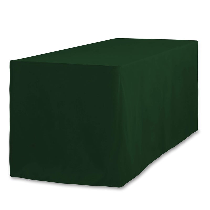 LinenTablecloth 4 ft Fitted Polyester Tablecloth Hunter Green