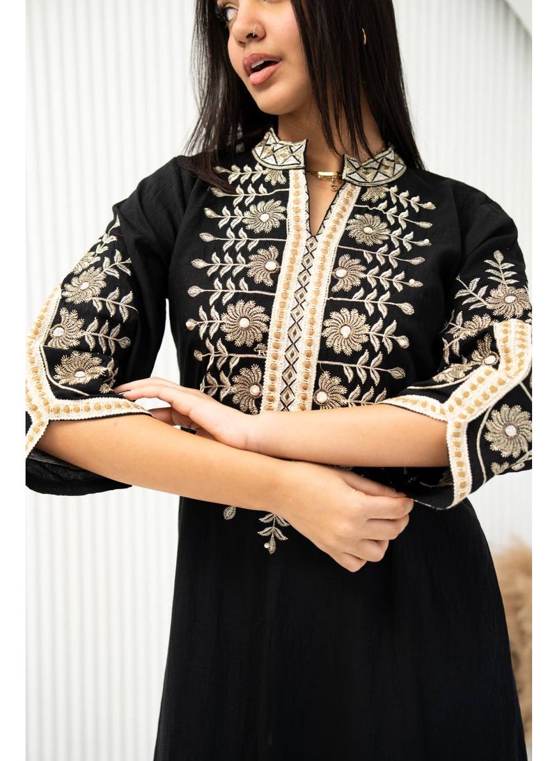 Brides Cotton jalabiya with luxurious embroidery - Image 2