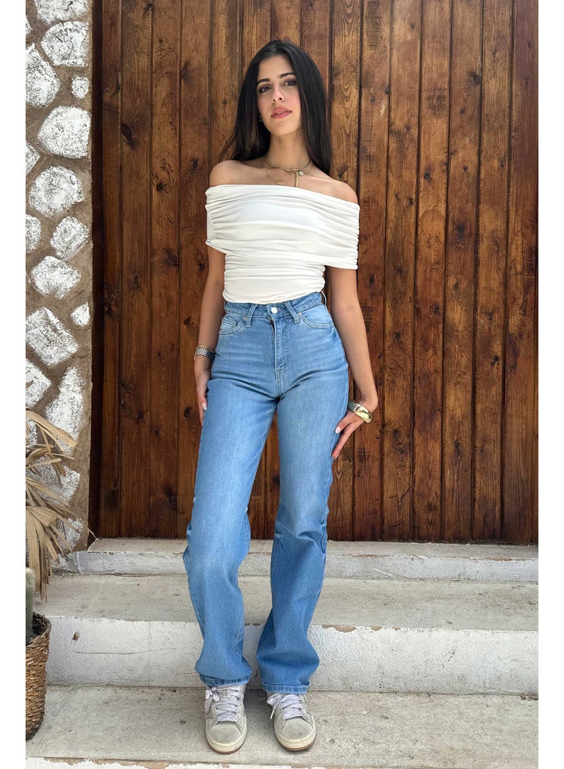CIZARO Ultra Comfort | Classic Blue Washed Straight-Leg Jeans - Image 1
