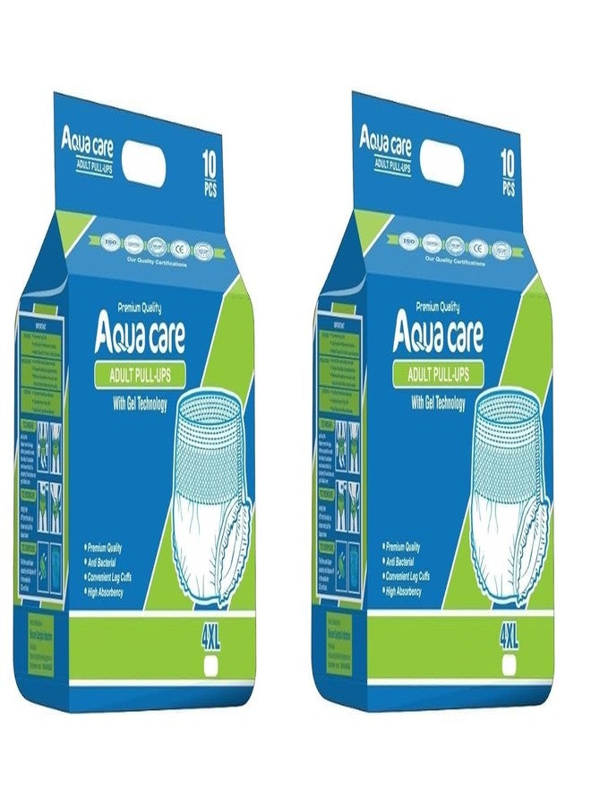 Aquacare Adult Diaper Pants 4XL Size (190–240 cm) | 12-Hours Absorption | Wetness Indicator | Odour Control | Anti-Bacterial Core | Pack of 2 (20 Pieces) - Image 1