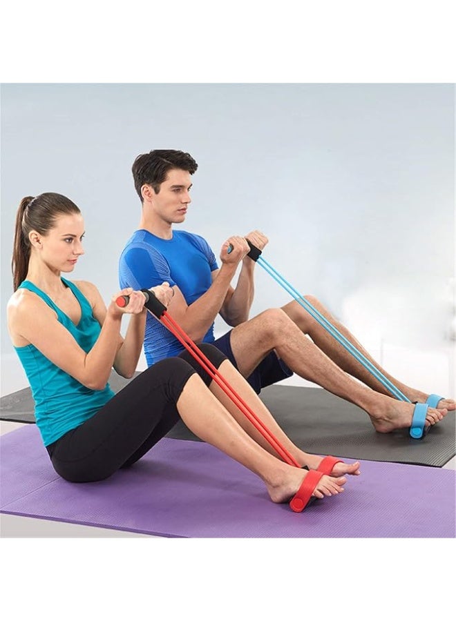 voxciy Tension Rope 4 Tube Puller Elastic Sit Up Pull Rope Home Gym Sport Training Equipment Pedal Ankle Abdominal Exerciser Fitness, - Image 3