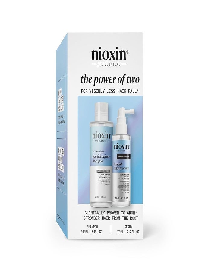 Nioxin Hair Fall Defense Kit | The Power of Two: Shampoo for Hair Fall 8.1 Fl Oz & Intensive Daily Leave-In Hair Treatment for Thinning Hair 2.3 Fl Oz - Image 1