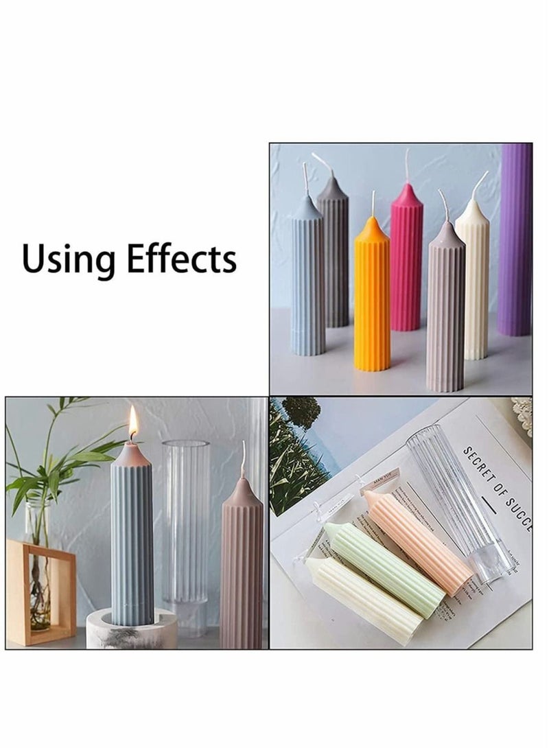 SYOSI Cylinder Candle Mould Vertical Strip Shape Durable Plastic Candle Supplies for DIY Wedding Dinner Holidays Candles Making  - Image 4