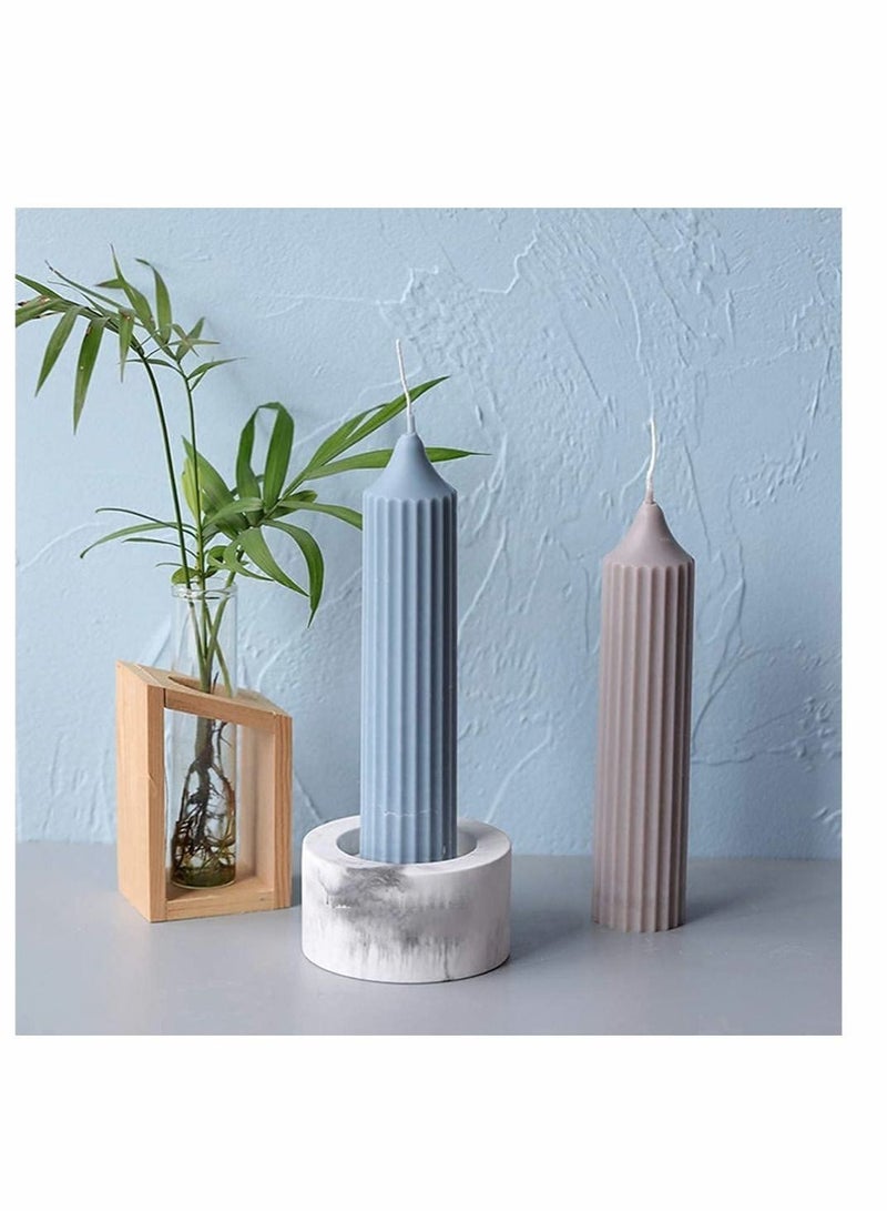 SYOSI Cylinder Candle Mould Vertical Strip Shape Durable Plastic Candle Supplies for DIY Wedding Dinner Holidays Candles Making  - Image 3