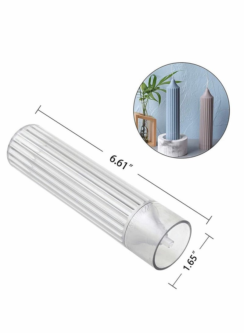 SYOSI Cylinder Candle Mould Vertical Strip Shape Durable Plastic Candle Supplies for DIY Wedding Dinner Holidays Candles Making  - Image 2