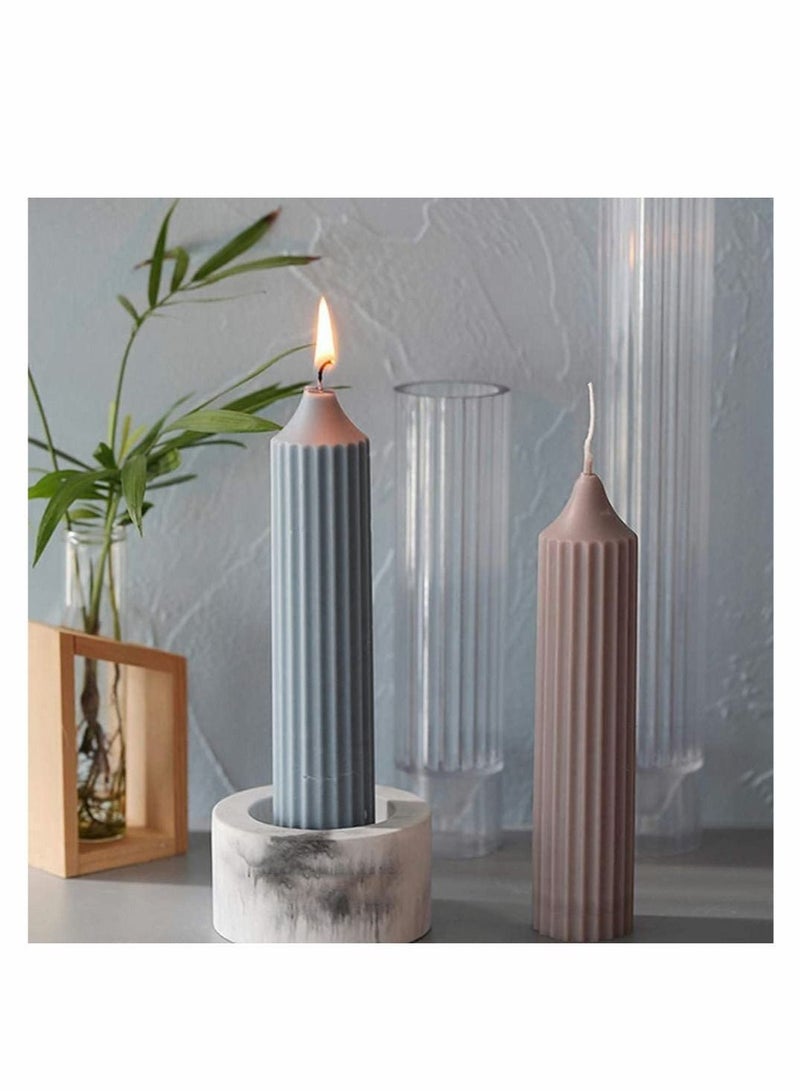 SYOSI Cylinder Candle Mould Vertical Strip Shape Durable Plastic Candle Supplies for DIY Wedding Dinner Holidays Candles Making  - Image 5