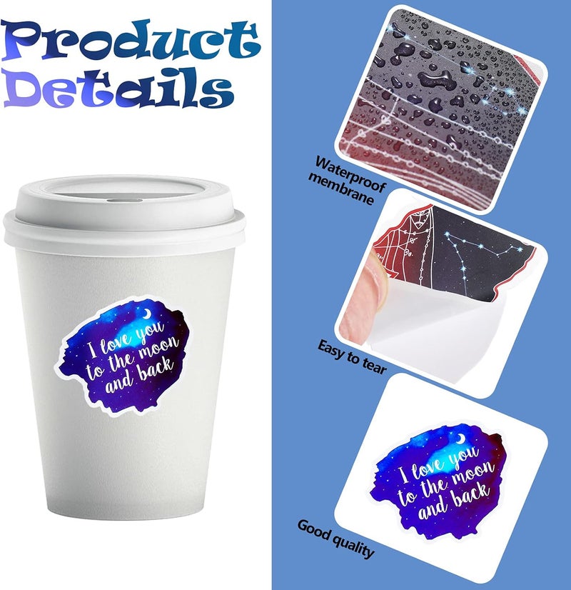 كلاراكو 200 قطعة من ملصقات الكمبيوتر المحمول على شكل كوكبة نجوم وملصقات سماء مرصعة بالنجوم وملصقات كرتونية مقاومة للماء لأجهزة الكمبيوتر المحمول والهاتف وسجل القصاصات والمجلات والكمبيوتر المحمول ولوح التزلج - Image 5