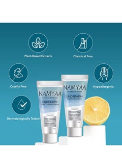 NAMYAA Underarm Whitening Cream Kit For Dark Underarm/Uneven Tone With Vitamin C And Charcoal Extracts 100G Pack Of 2  - Image 5