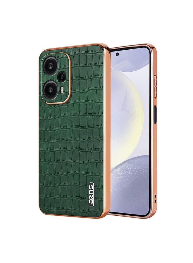The Bros Case For Redmi Note 12 Turbo Electroplated Frame Crocodile Texture Full Coverage Phone Case