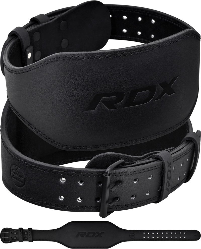 RDX Weight Lifting Belt Gym Fitness Cowhide Leather 4 6 Padded Lumbar Back Support 10 Adjustable Holes Weightlifting Powerlifting Bodybuilding Deadlift Squat Workout Strength Training Men Women - Image 2