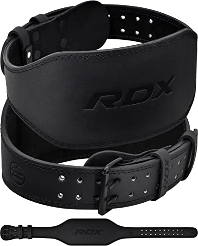 RDX Weight Lifting Belt Gym Fitness Cowhide Leather 4 6 Padded Lumbar Back Support 10 Adjustable Holes Weightlifting Powerlifting Bodybuilding Deadlift Squat Workout Strength Training Men Women - Image 1