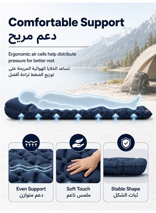 HOMESTAR Self Inflating Camping Sleeping Pad, Widen & Thicken Camping Mat with Pillow, Lightweight Single Air Mattress Bed for Outdoor Backpacking Hiking, Travel (Single) - Image 5