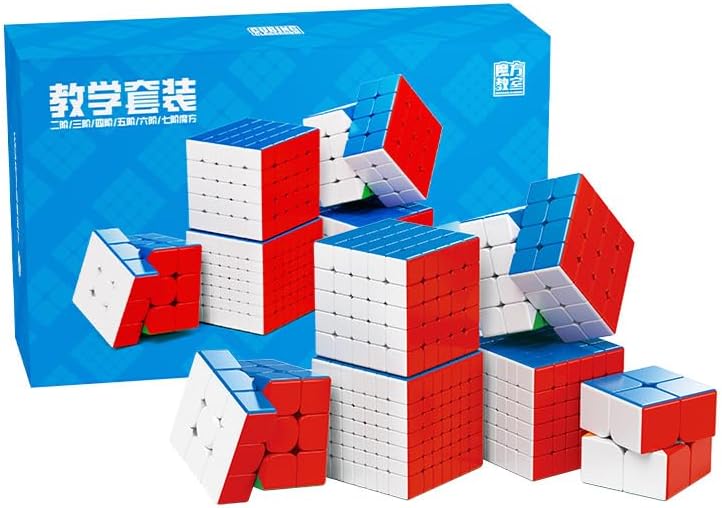 CuberSpeed Cuberspeed Moyu MFJS WCA 27 Set Speed Cube Gift Box Magic Cube Bundle Collection Cube 2x2 3x3 4x4 5x5 6x6 7x7 Speed Cube stickerless Toys for Kids  Adults  - Image 1