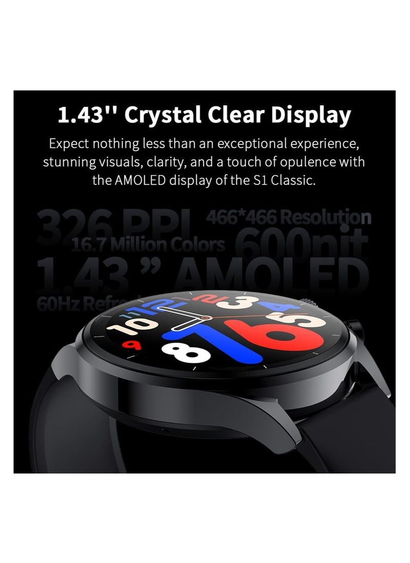 BLACK SHARK - Black Shark S1 Classic Smartwatch With 1.43 Display, 12 Days Battery Life, Gaming Health Monitoring, Sports & Fitness Modes & Water Resistant - Silver - Image 1