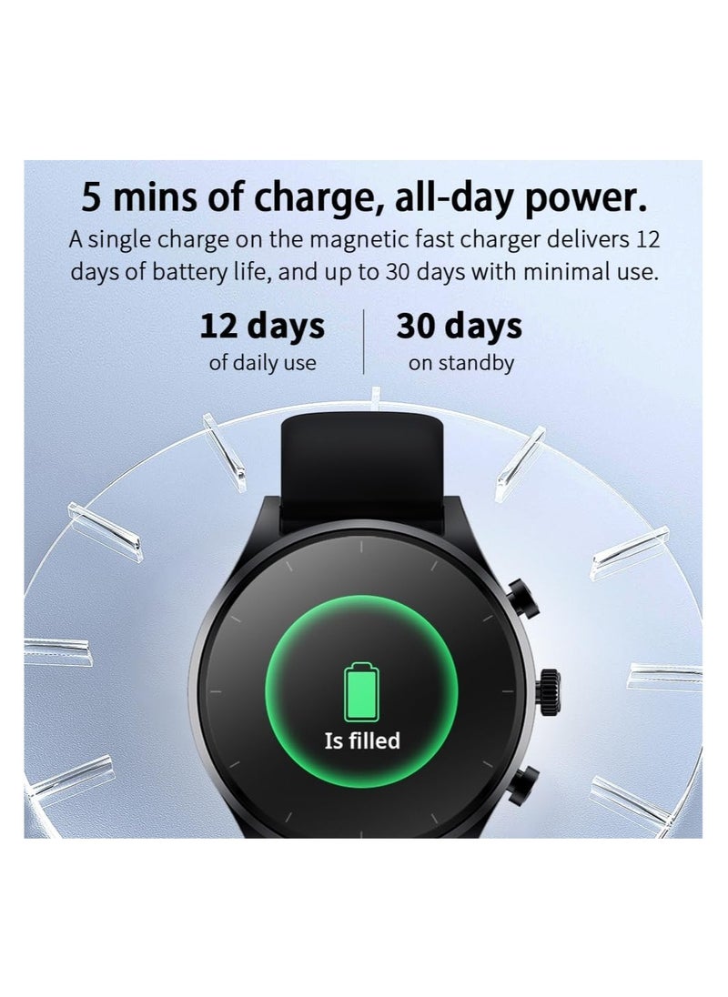 BLACK SHARK - Black Shark S1 Classic Smartwatch With 1.43 Display, 12 Days Battery Life, Gaming Health Monitoring, Sports & Fitness Modes & Water Resistant - Silver - Image 1