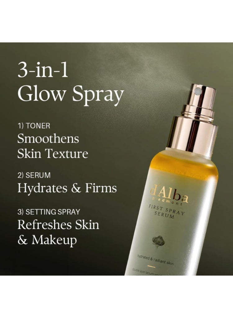 d'Alba Dullness, Uneven Skin Tone & Daily UV Damage Solution Set – d’Alba White Truffle First Spray Serum & Waterfull Tone-Up Sunscreen SPF50+ Hydration, Brightening & Glass Skin Protection Duo - Image 3