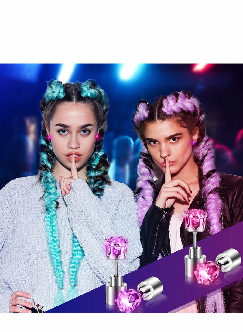 Excefore Led Earrings, 6 Pairs Changing Color Light Up LED Earrings Studs Flashing Blinking Rave Party Accessories Decoration Birthday Gifts - Image 5