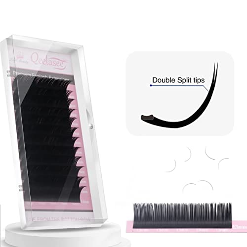 Qeelasee Ellipse Eyelash Extension 0.20mm D Curl 14mm Flat Black Mink Fur False Eyelashes 1 Count - Image 5
