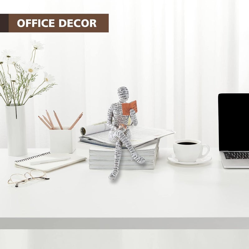 MAKINGTEC Home Decor Reading Women Figurine, Thinker Statue Aesthetic Sculpture, Room Decor Modern Abstract Decoration, on Shelf Table Desk for Living Room Office Bedroom - Image 1