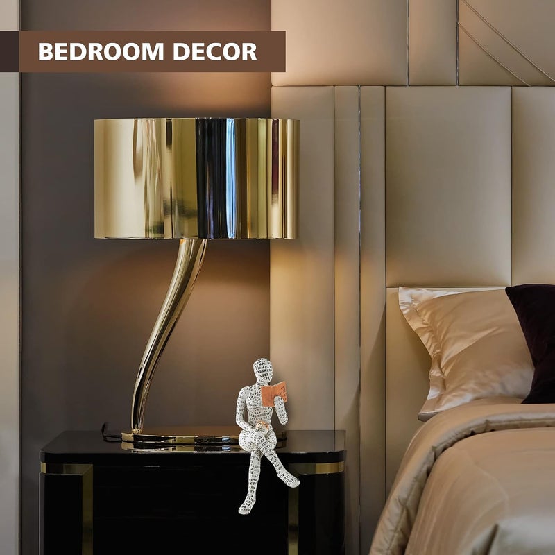 MAKINGTEC Home Decor Reading Women Figurine, Thinker Statue Aesthetic Sculpture, Room Decor Modern Abstract Decoration, on Shelf Table Desk for Living Room Office Bedroom - Image 5
