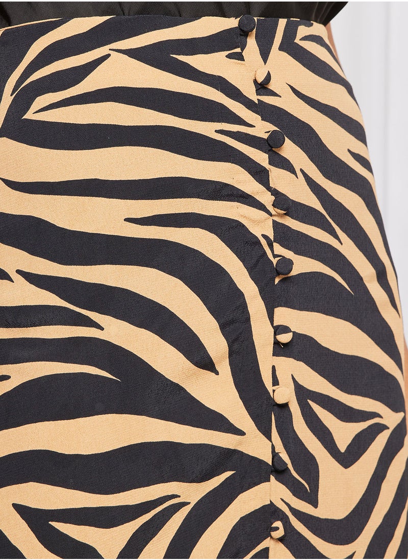 MANGO - Zebra Print Skirt - Image 1