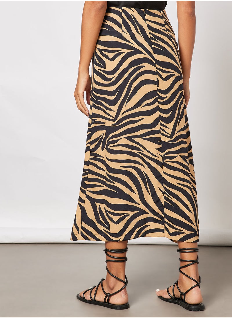MANGO - Zebra Print Skirt - Image 1