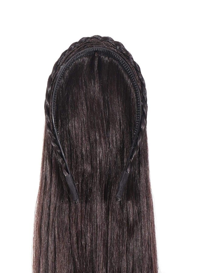 Hivata Hair Band Natural Wig Straigth Long Shinny Hair Extension Wig in Black Color Synthetic Hair Wig For Women Full Head Women's Wig Black ladies Hair extension For Women/Girls Nakli Baal 30 inch - Image 3