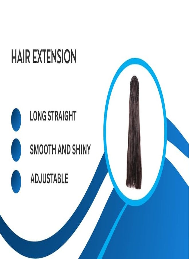 Hivata Hair Band Natural Wig Straigth Long Shinny Hair Extension Wig in Black Color Synthetic Hair Wig For Women Full Head Women's Wig Black ladies Hair extension For Women/Girls Nakli Baal 30 inch - Image 4