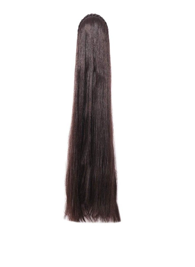 Hivata Hair Band Natural Wig Straigth Long Shinny Hair Extension Wig in Black Color Synthetic Hair Wig For Women Full Head Women's Wig Black ladies Hair extension For Women/Girls Nakli Baal 30 inch - Image 1