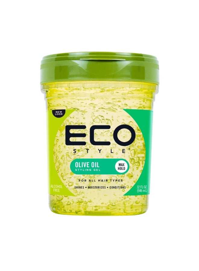 Eco Style Olive Oil Styling Gel – Flake-Free, Moisturizing Max Hold Gel – 946ml - Image 1