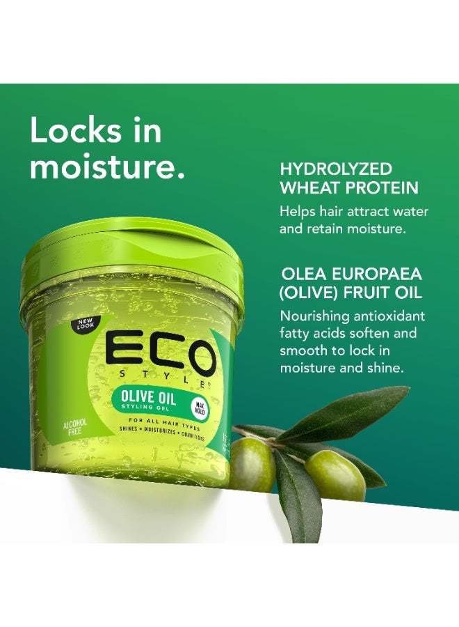 Eco Style Olive Oil Styling Gel – Flake-Free, Moisturizing Max Hold Gel – 946ml - Image 4