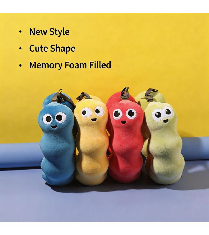 Light Green Caterpillar U Shaped Travel Neck Pillow for Airplane Car Office Rest - Image 4