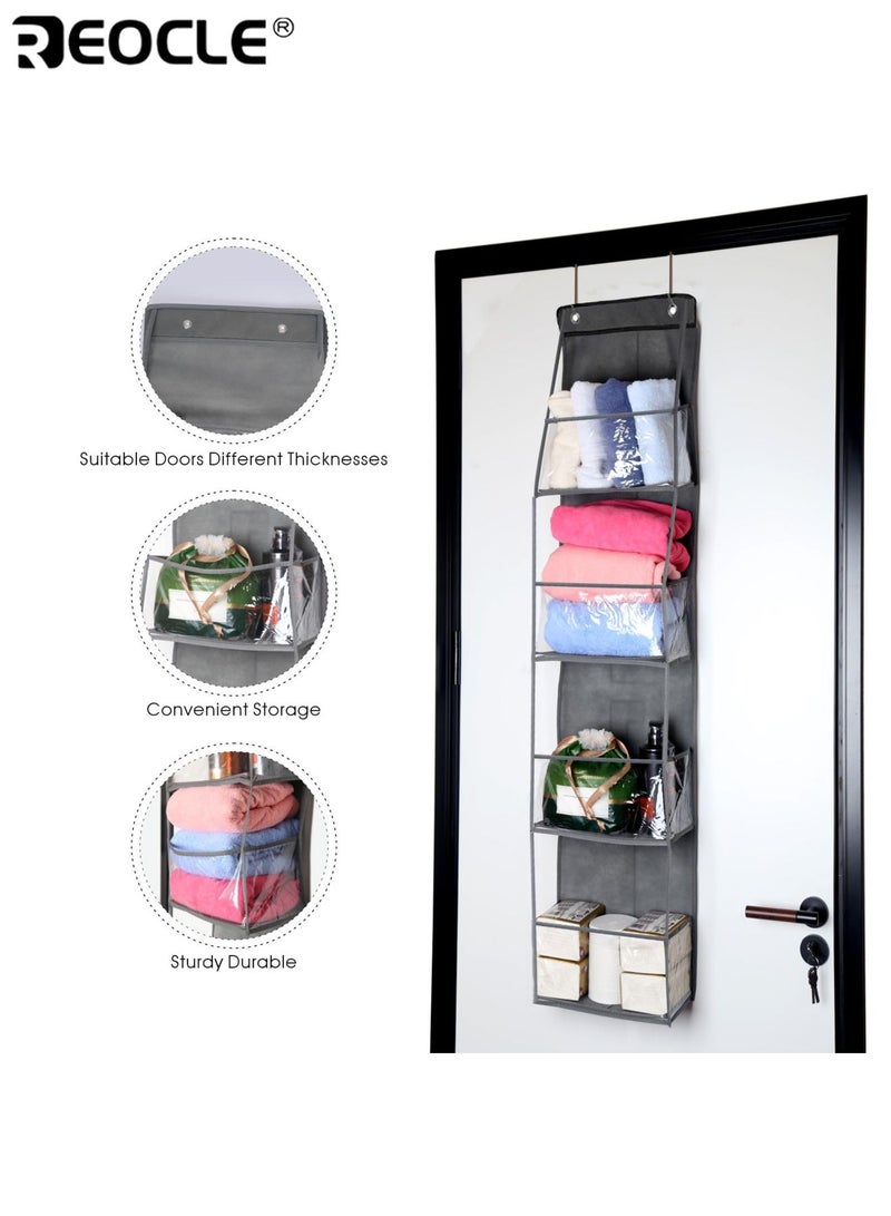 ريوكل منظم يعلق فوق الباب مع 4 جيوب كبيرة حامل تخزين شبكي قابل للتنفس للألعاب والأحذية والحفاضات حل موفر للمساحة للخزانة والحمام والسكن الجامعي - Image 2