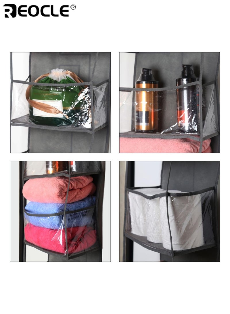 ريوكل منظم يعلق فوق الباب مع 4 جيوب كبيرة حامل تخزين شبكي قابل للتنفس للألعاب والأحذية والحفاضات حل موفر للمساحة للخزانة والحمام والسكن الجامعي - Image 4
