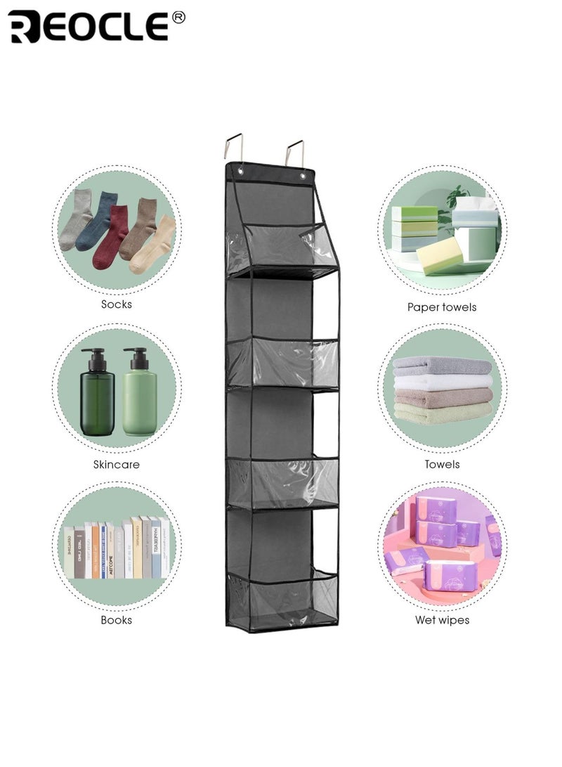 ريوكل منظم يعلق فوق الباب مع 4 جيوب كبيرة حامل تخزين شبكي قابل للتنفس للألعاب والأحذية والحفاضات حل موفر للمساحة للخزانة والحمام والسكن الجامعي - Image 3