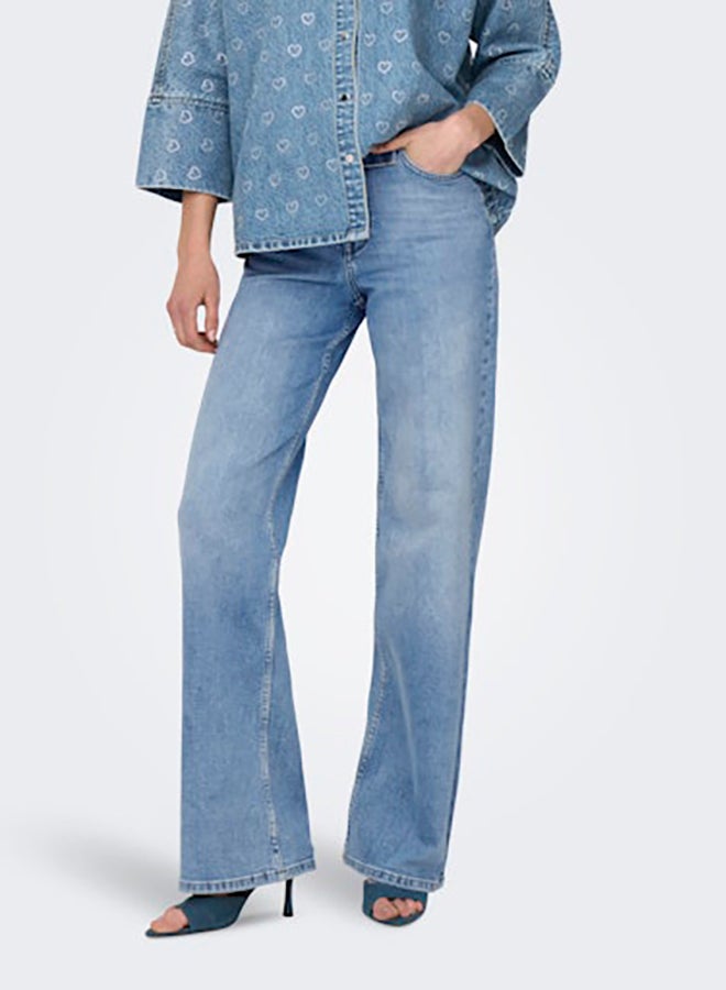 ONLY ONLY Womens Hannah Highwaist Wide Denim Jean  - Image 5